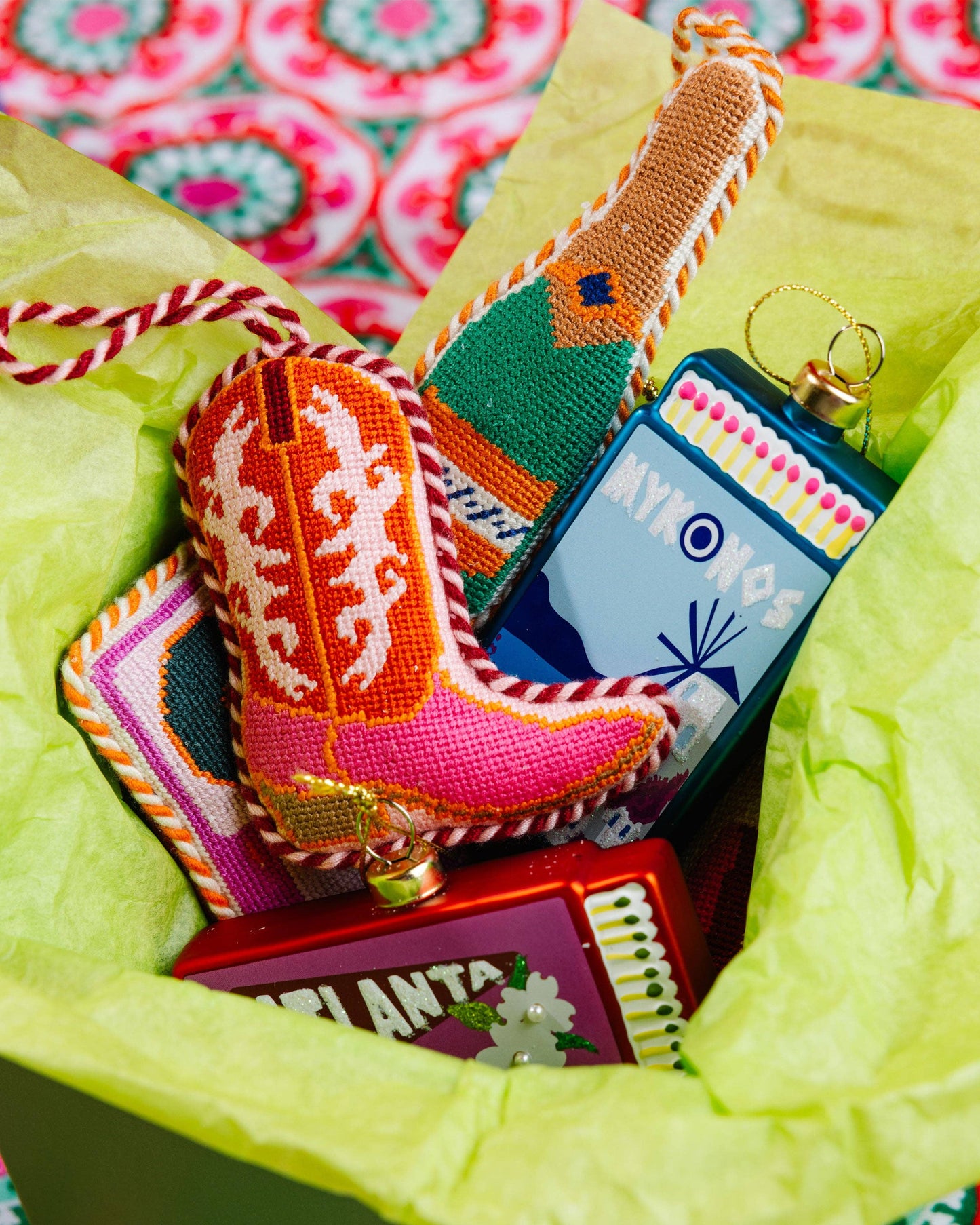 Furbish Studio - Needlepoint Icon Ornament - Cowboy Boot