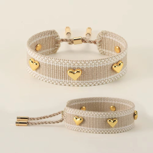 Woven Heart Charm Bracelet