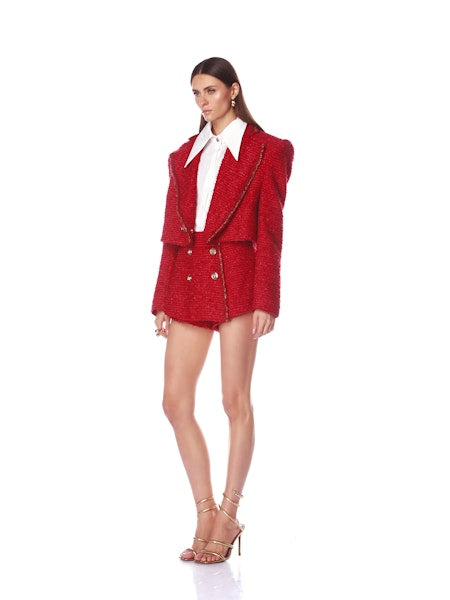 Blake Red Cropped Blazer