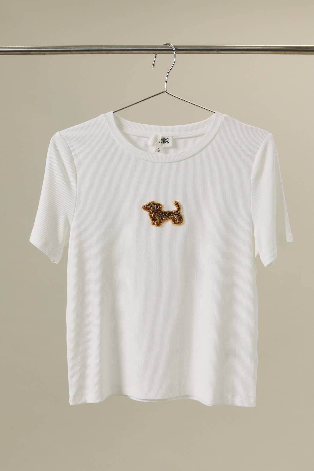 Beaded Dachshund Top - Sunday Edition