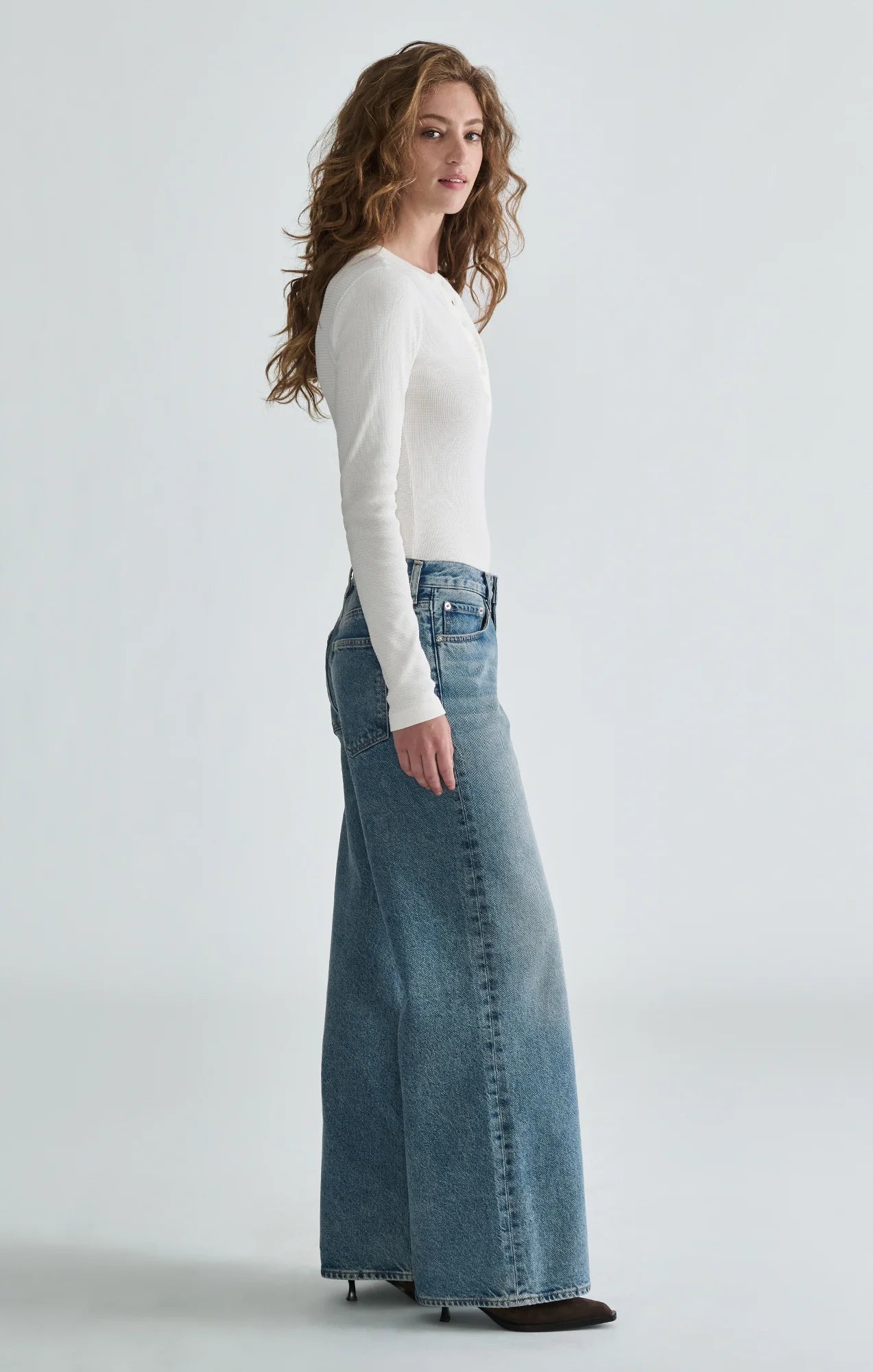 Sandy Wide Leg Light Brushed Classic Denim