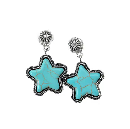 Turquoise star earring