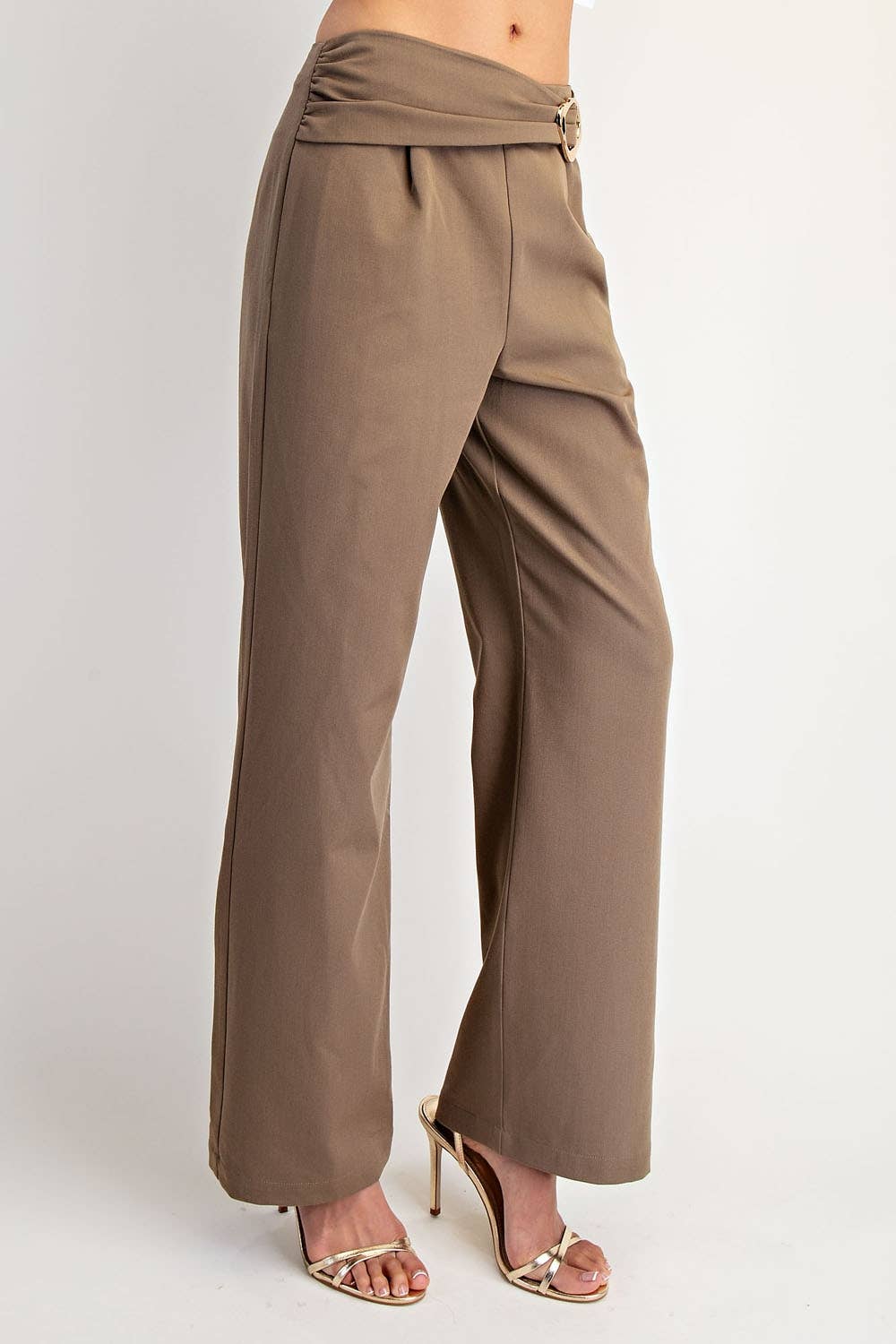 Edit by Nine - Front Trim Ruched Woven Pants