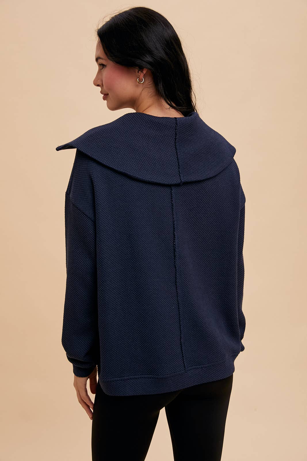 In Loom - EXAGGERATED LAPEL QUARTER ZIP PULLOVER