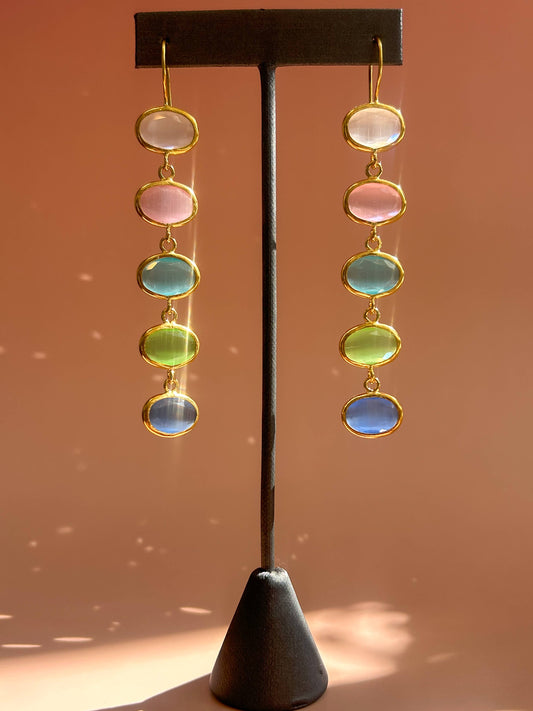 Chakarr Jewelry - PASTEL CAT’S EYE DROP EARRINGS