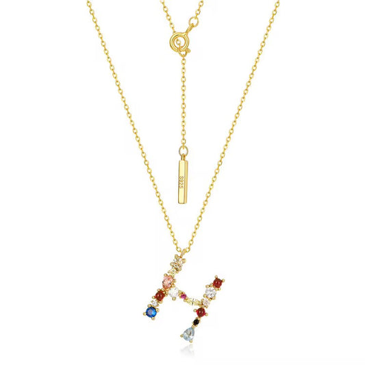 Multicolor Alphabet Pendant Necklace