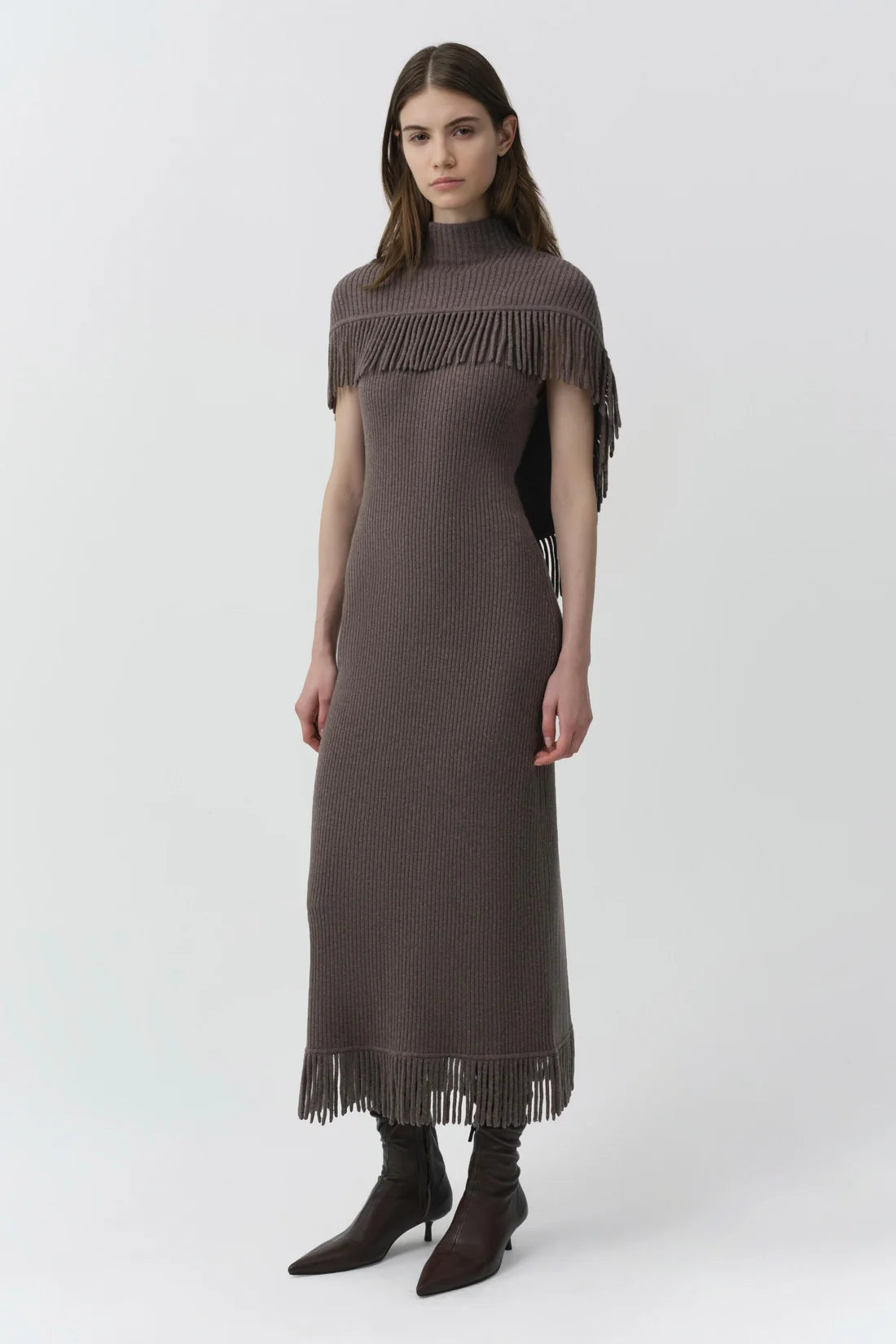 Jordan Knit Fringe Midi Dress