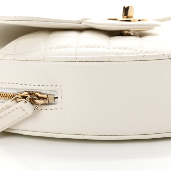 Chanel- Lambskin Quilted CC In Love Heart Bag White