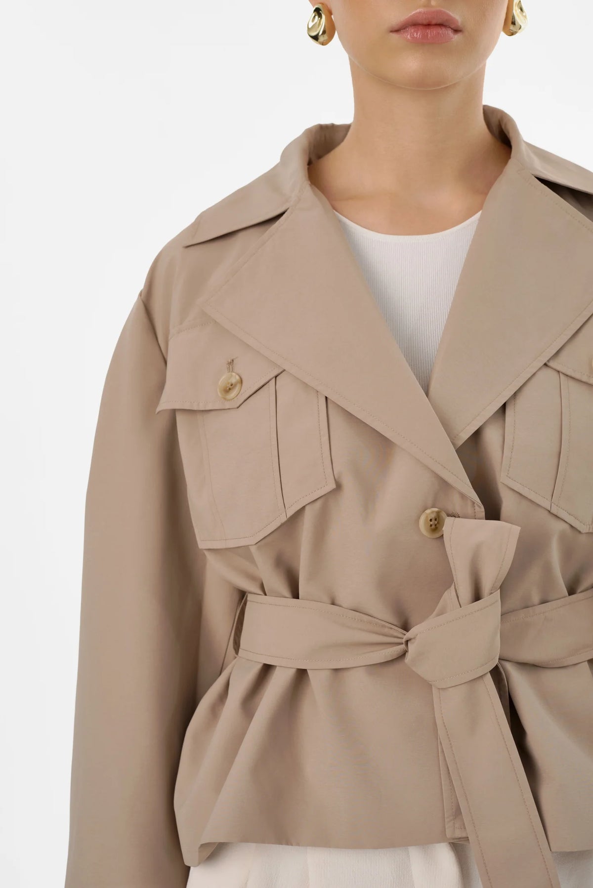 Quinn Cropped Trench Coat