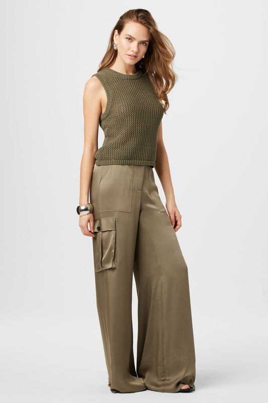 Malia Silky Satin Cargo Pant - TOCCIN