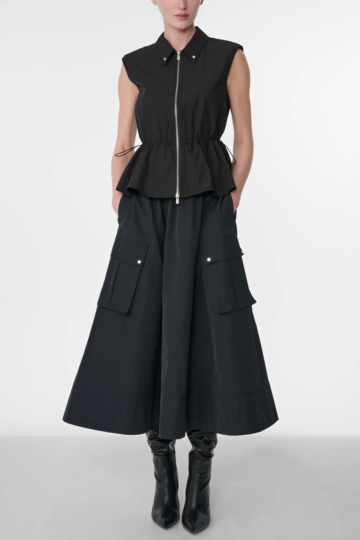 Lyra Zip-Front Sleeveless Top