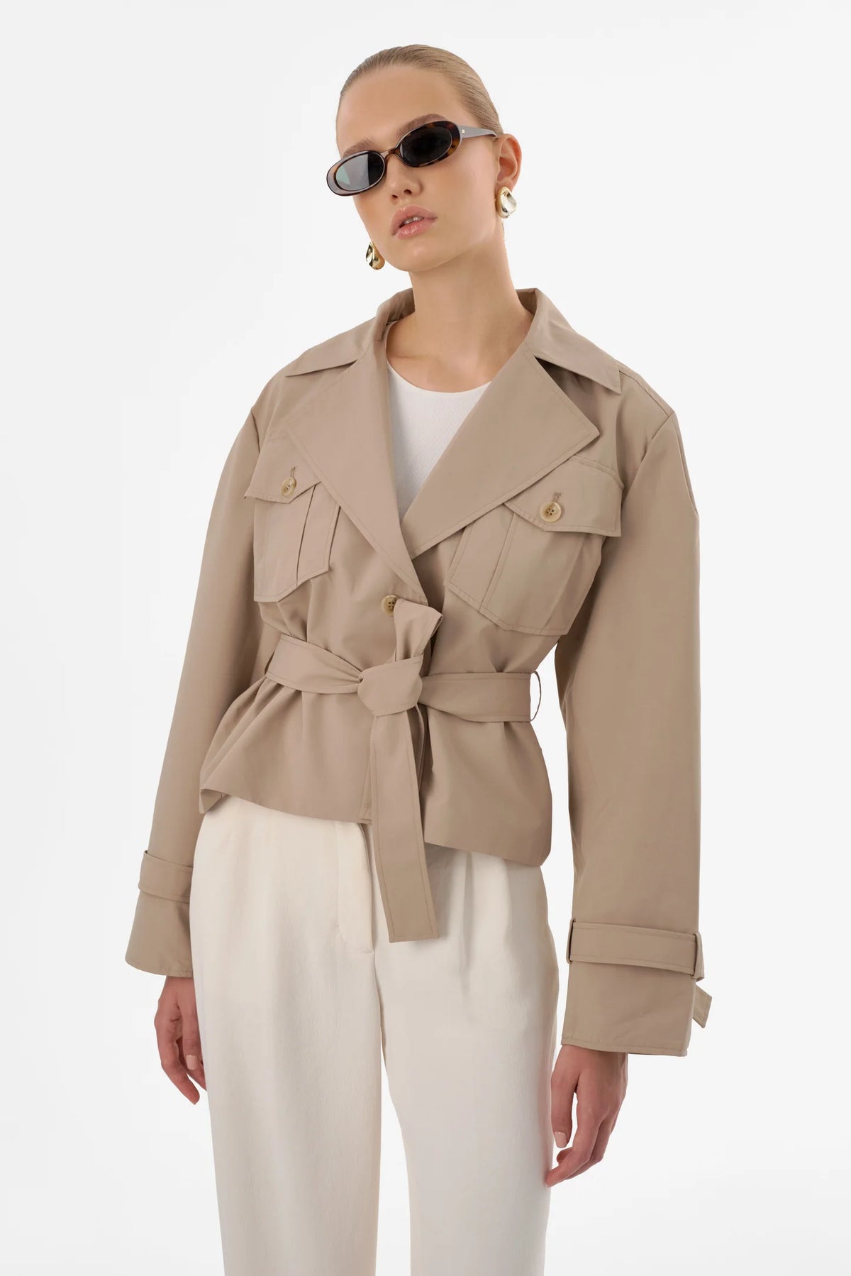 Quinn Cropped Trench Coat