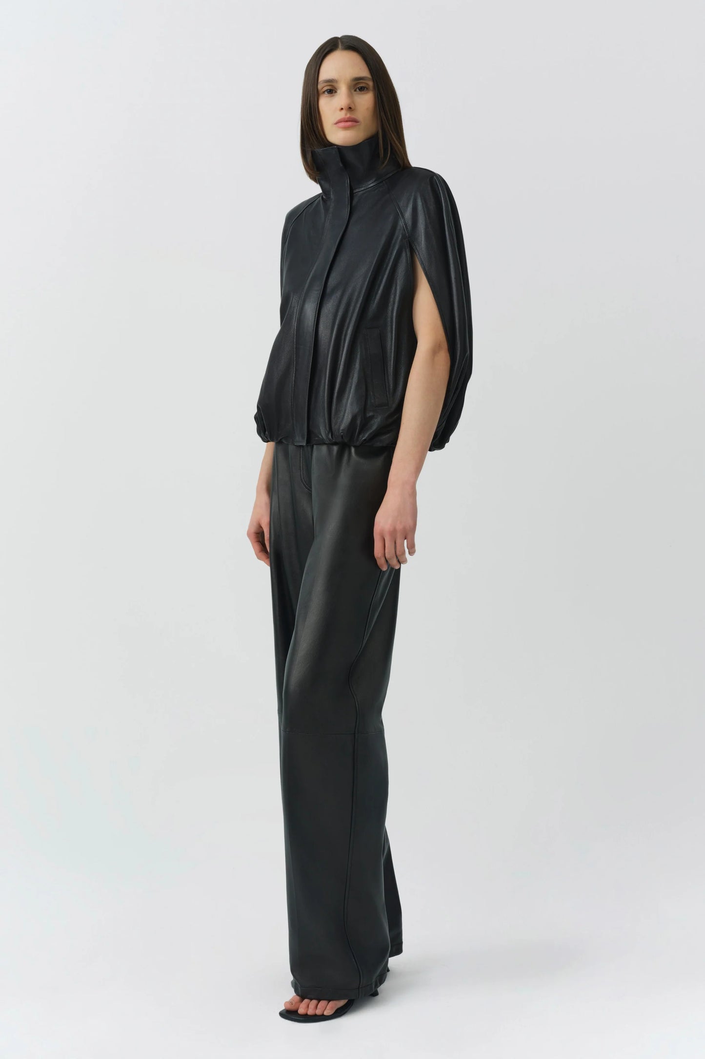 Jada Leather Cape Jacket