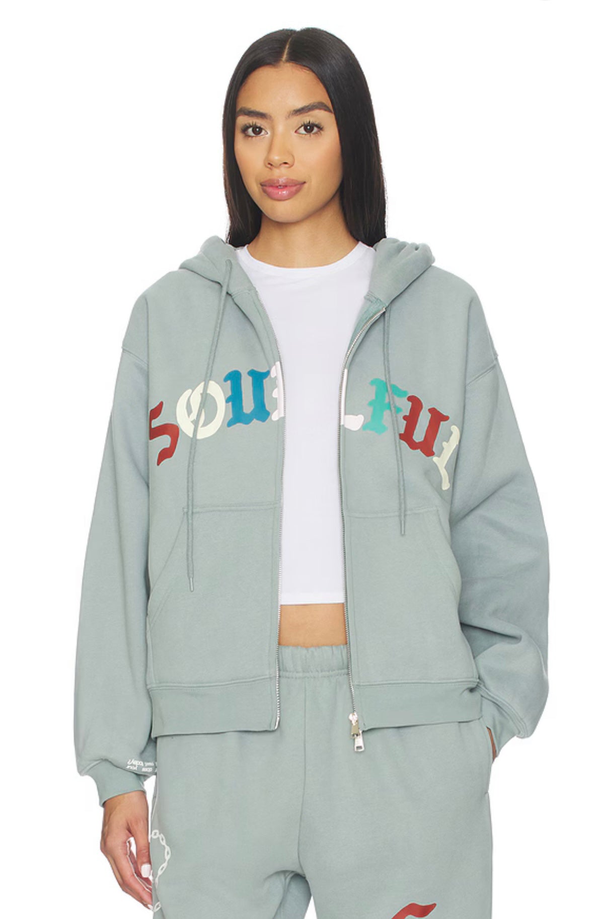 The Mayfair Group                  Soulful Two-Way Zip-Up Hoodie