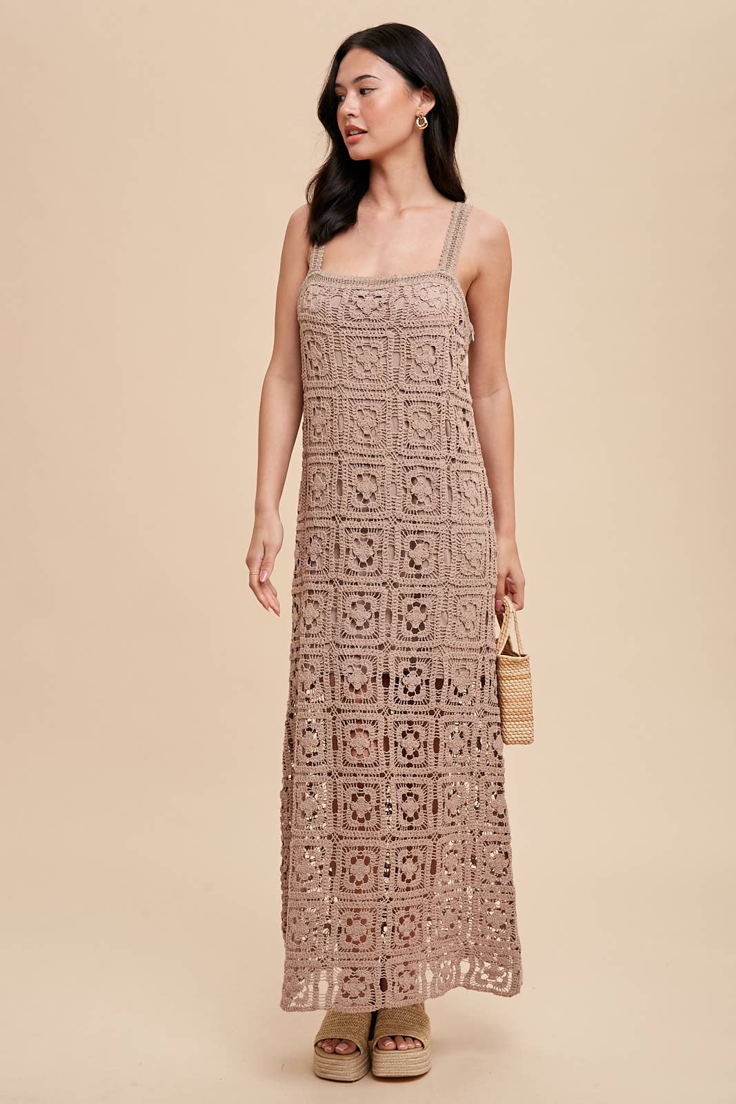 COTTON CROCHET MAXI TANK DRESS