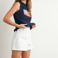Flag Print Knitted Sleeveless Sweater - BMW7749