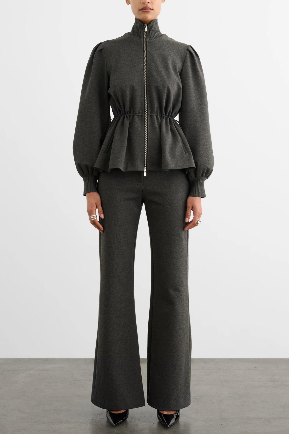 Ida Zip Front Jacket with Drawstring Detail