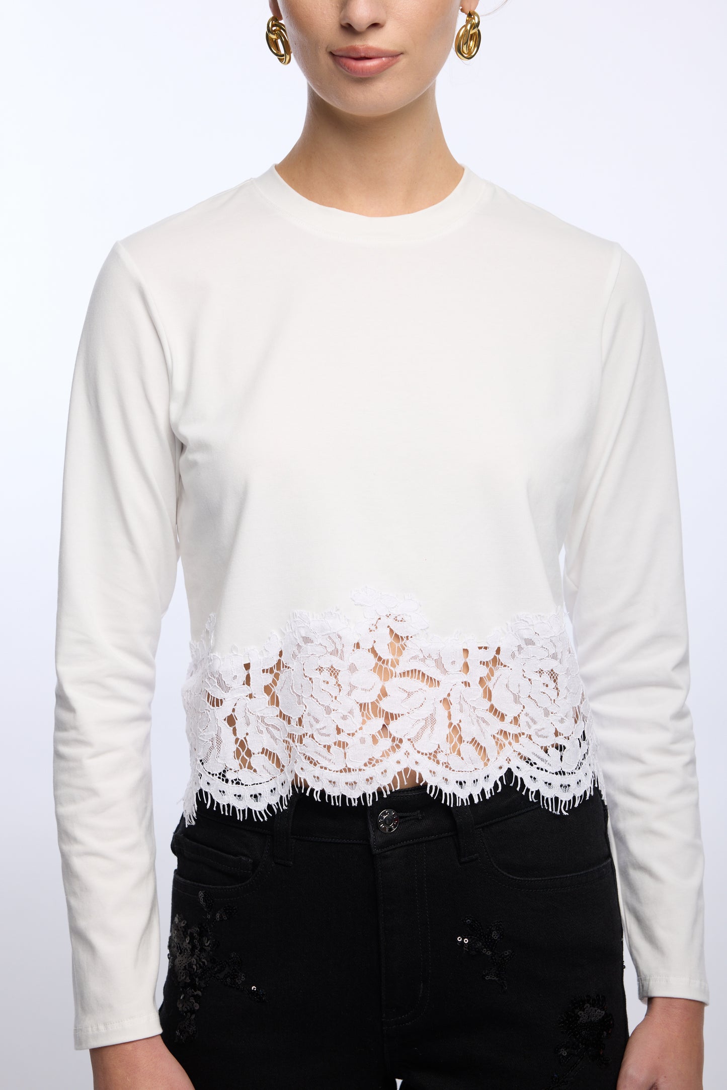 TABITHA LACE COMBO TOP