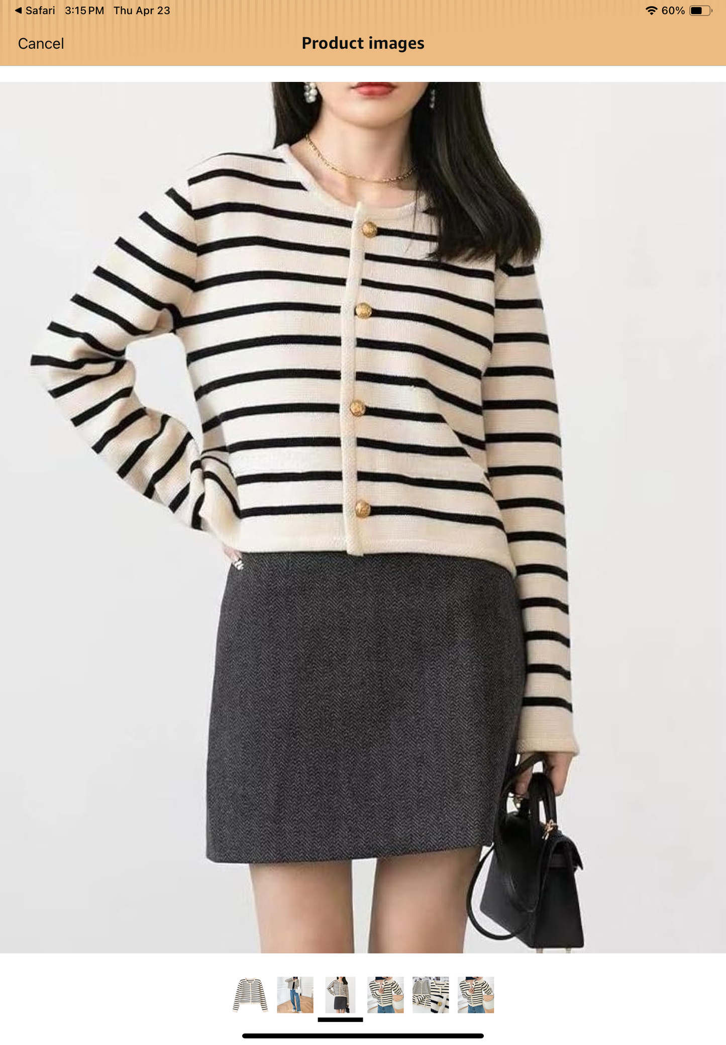 Essential B&W Cropped Cardigan