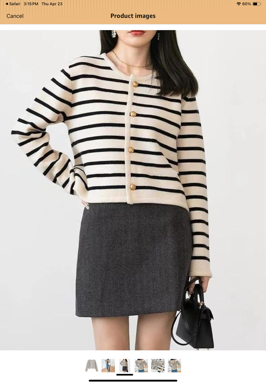 Essential B&W Cropped Cardigan