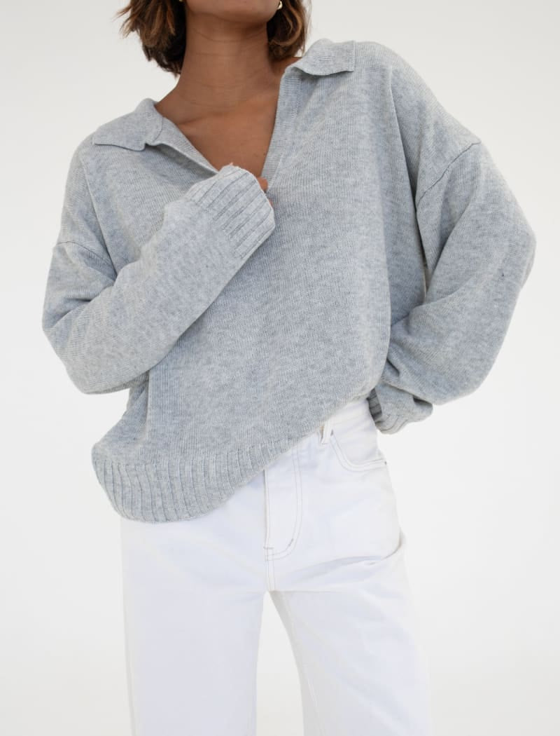Pearl Gray Delancey Sweater - Rumored