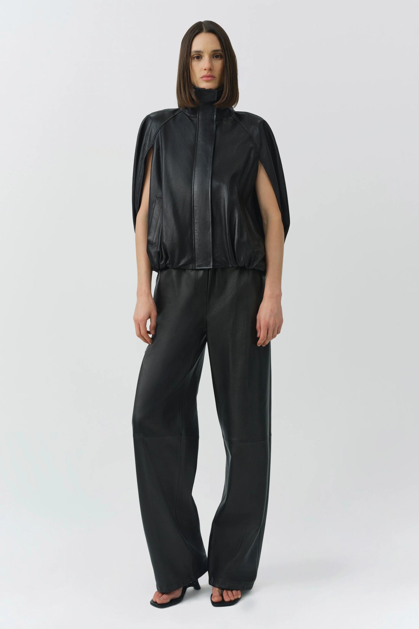 Jada Leather Cape Jacket