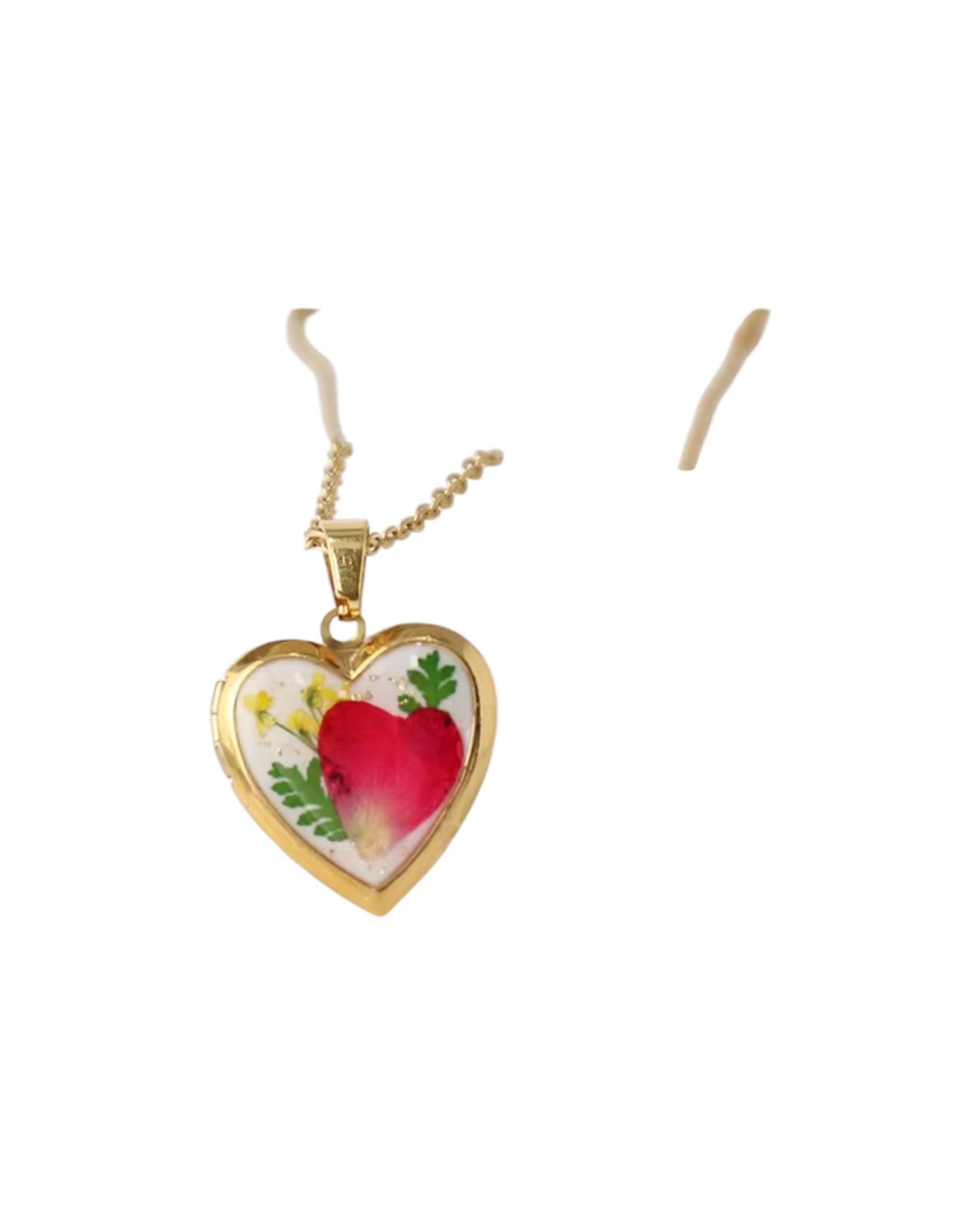 Birth Flower Heart Pendant Necklace