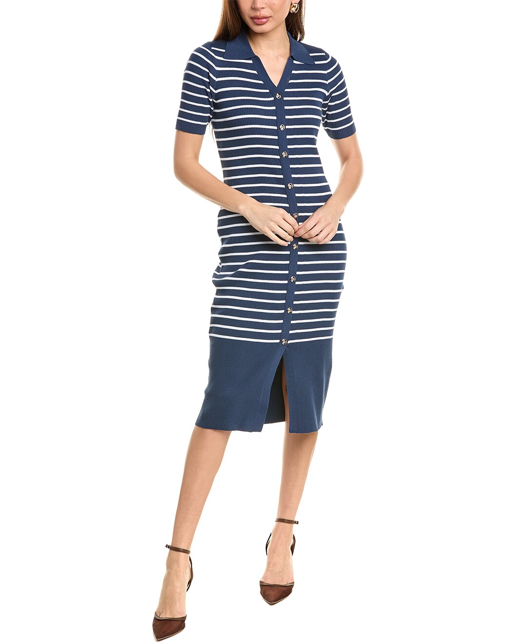 Lepore Ribbed Midi Dress - Nanette Nanette