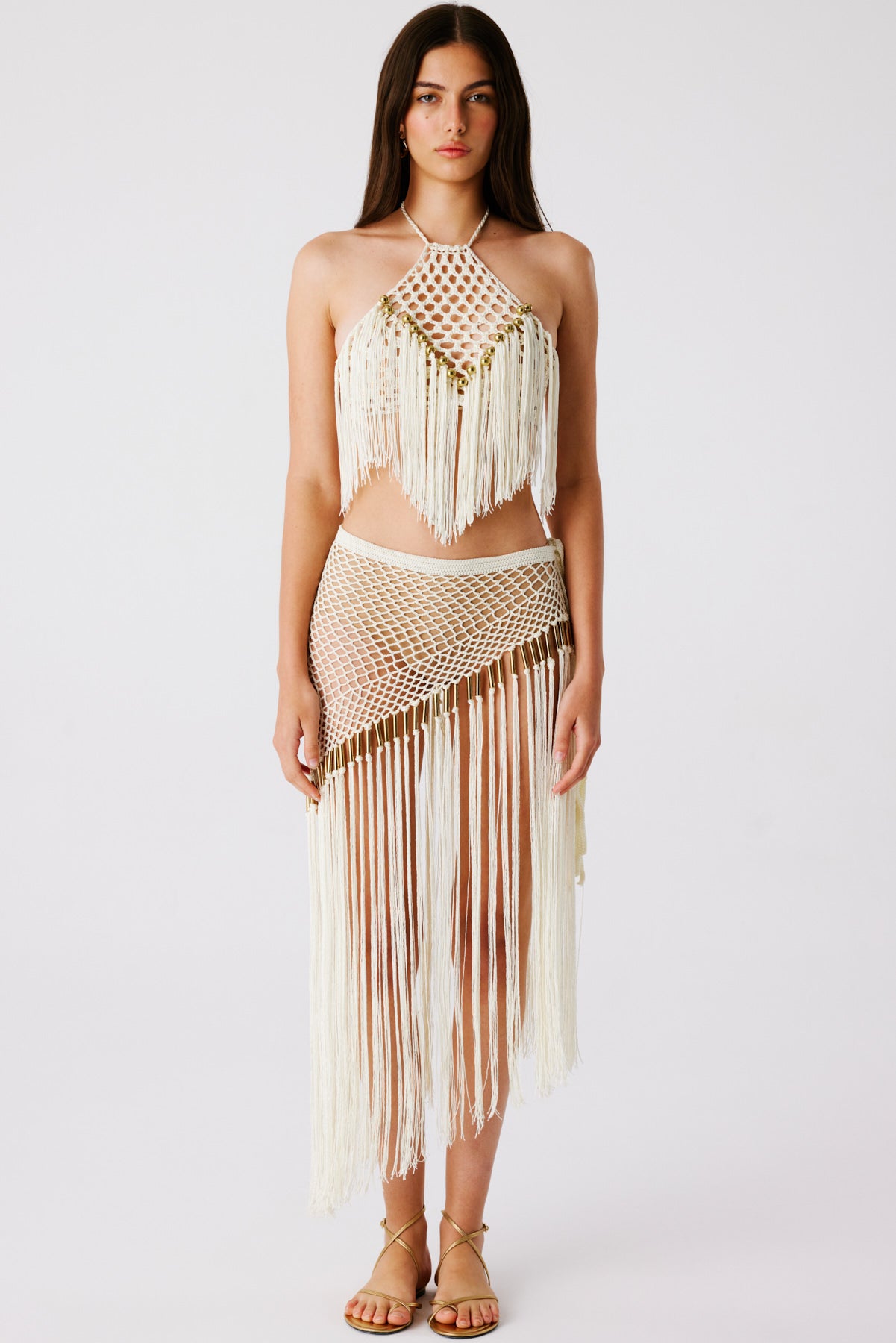 Aria Hand Crochet Fringe Skirt