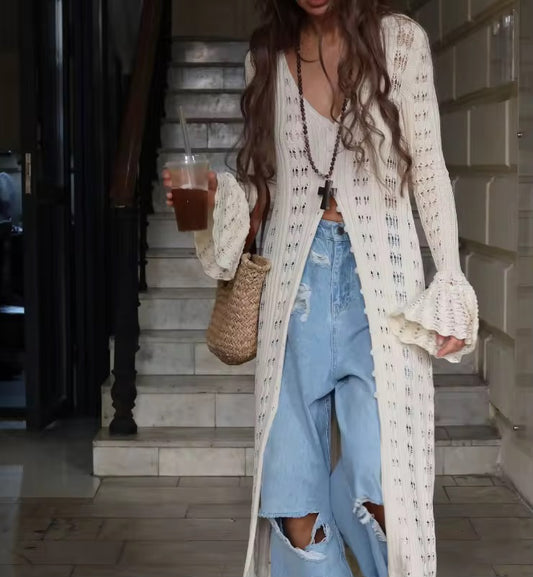Boho Breeze Crochet Maxi Cover-Up