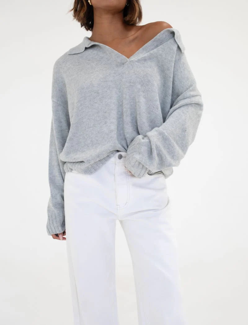 Pearl Gray Delancey Sweater - Rumored