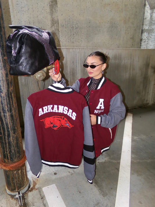 Varsity Collection - Arkansas Wool Bomber