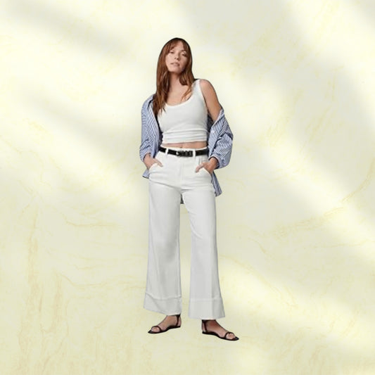 The Trixie High-Rise Wide Leg Optic White Denim Trouser - Joe’s
