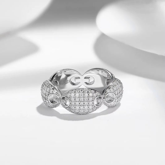Generations Oval Eternity Ring – 925 Sterling Silver & Moissanite