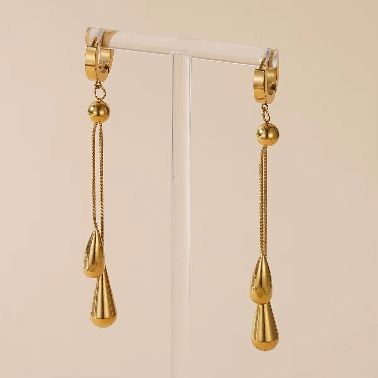 Liquid Gold Water-Drop Earrings & Necklace