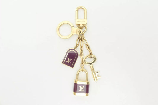 Louis Vuitton Metal Porte Cles Cadenas Key Chain Bag Charm LV