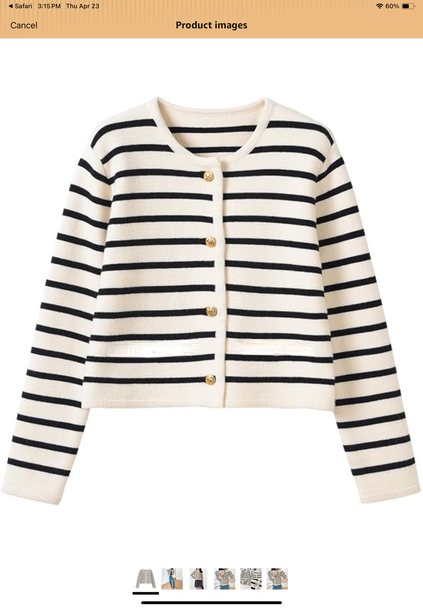 Essential B&W Cropped Cardigan