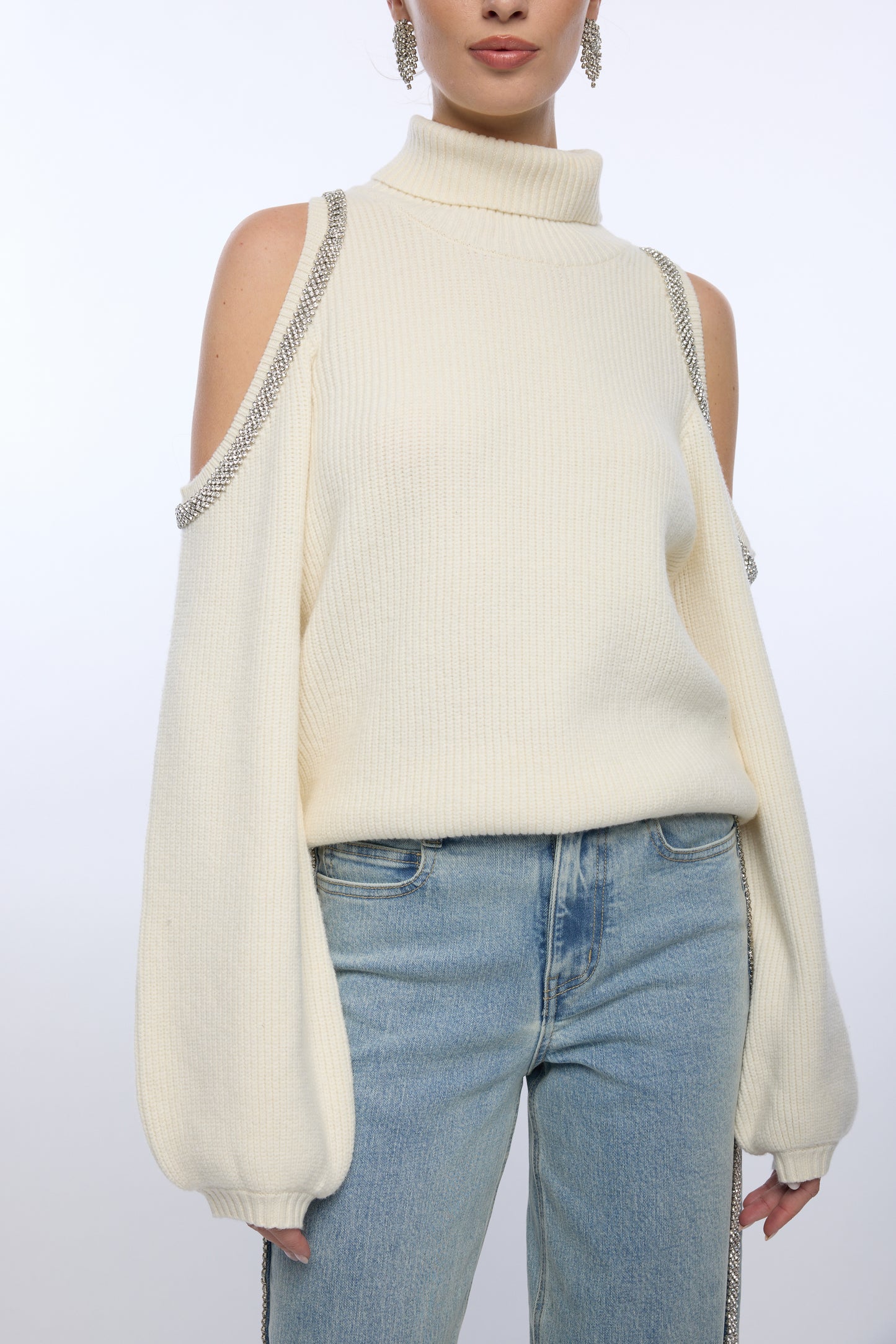CARMEL COLD SHOULDER SWEATER - Generation Love