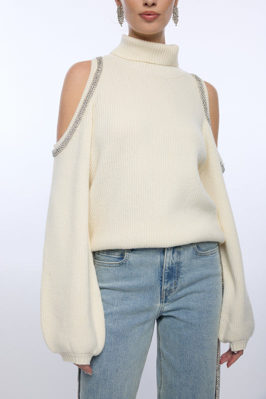 CARMEL COLD SHOULDER SWEATER - Generation Love