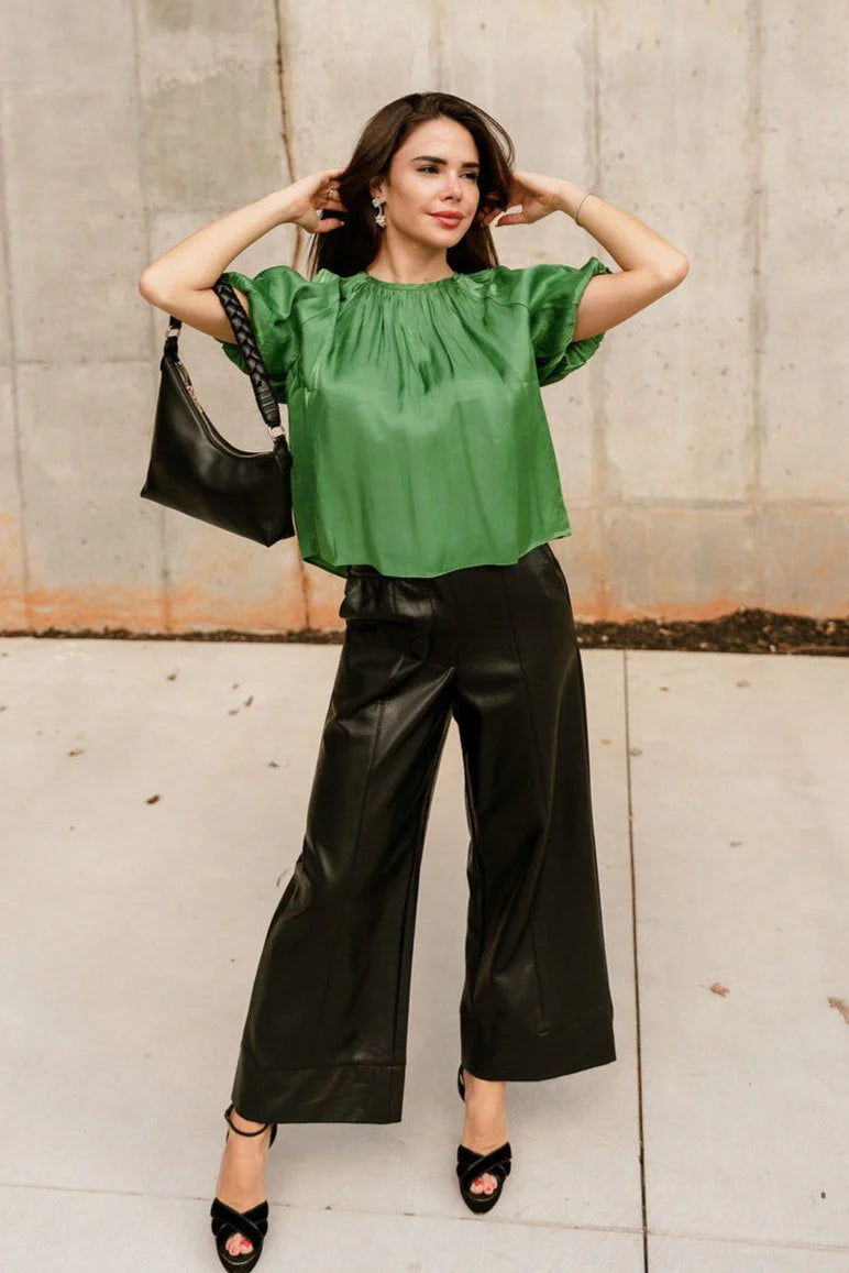 Shimmer Puff Sleeve Blouse