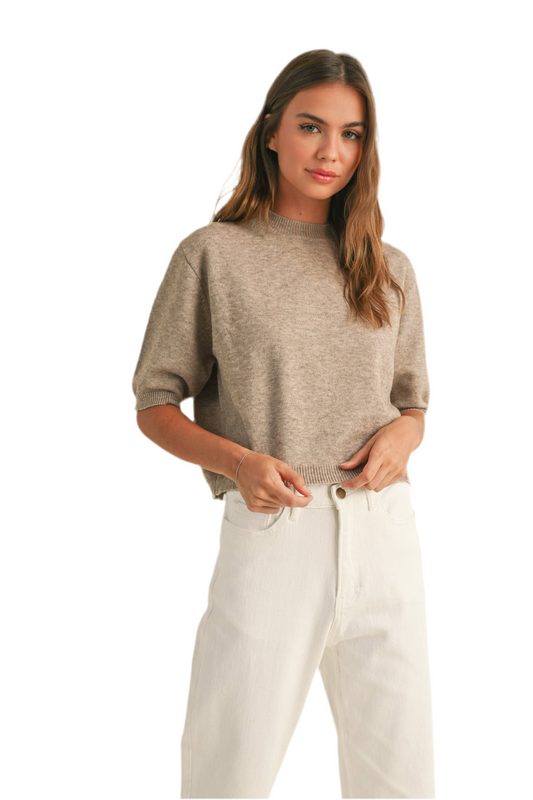 Miou Muse Short Sleeve Sweater Top