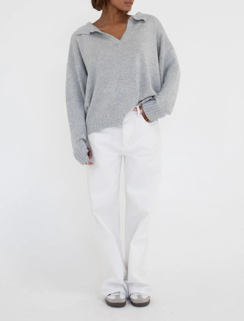 Pearl Gray Delancey Sweater - Rumored