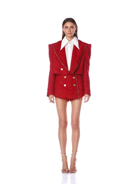 Blake Red Cropped Blazer