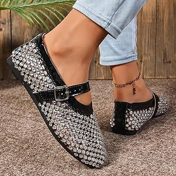 Rhinestone Mesh Mary Janes