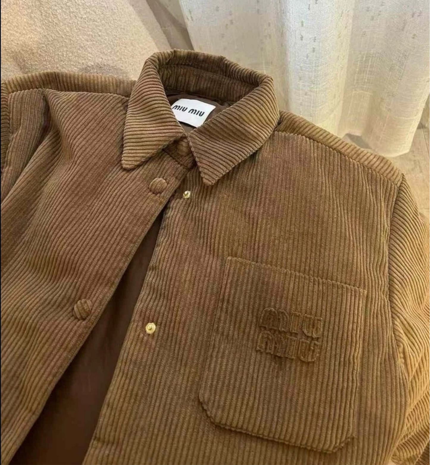 Miu Miu Corduroy Eco-Down Shirt Jacket – Size US 4