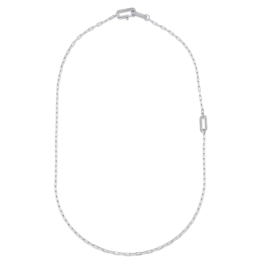 Paperclip Lariat Chain Necklace – Gold or Silver