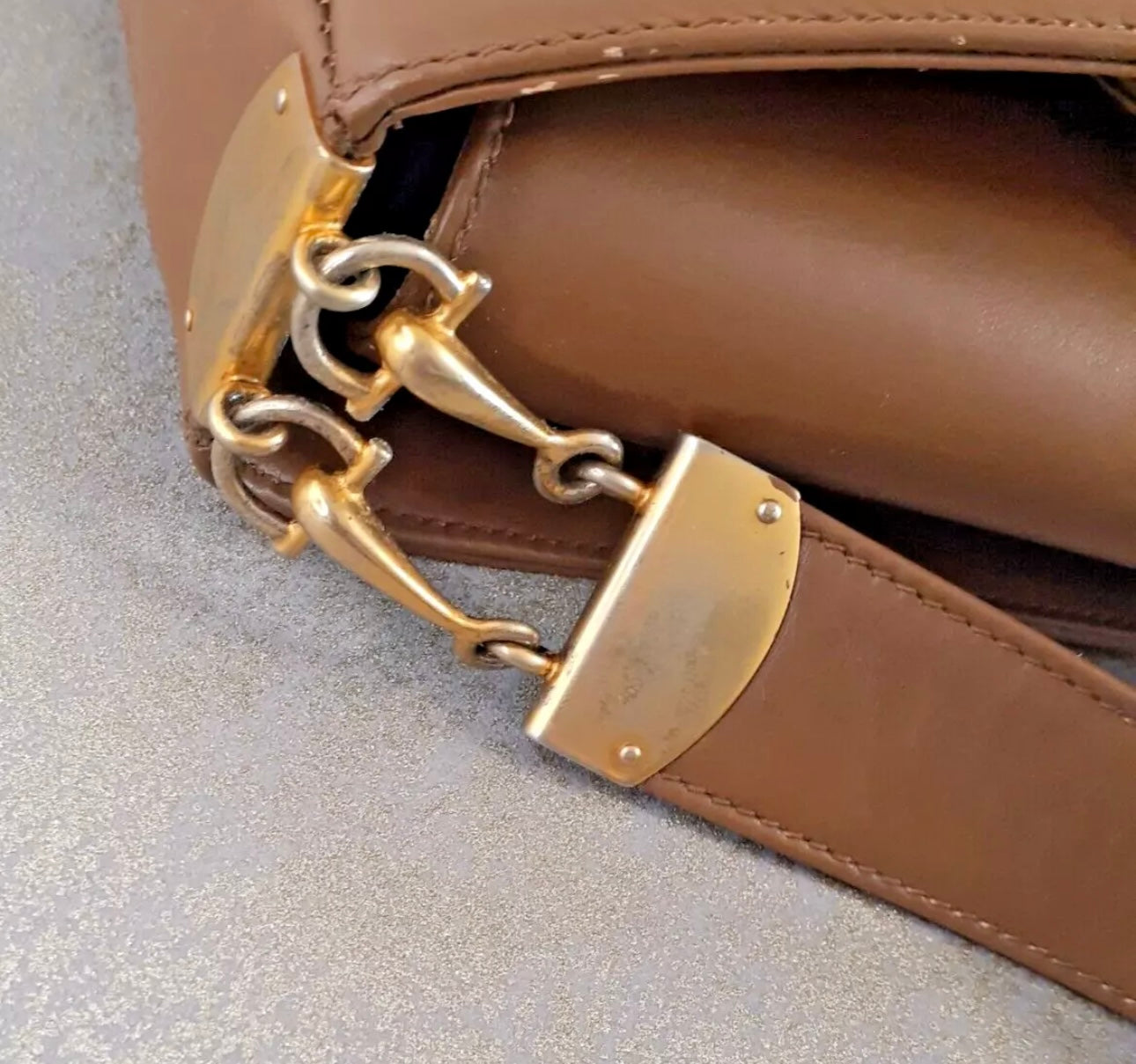 GUCCI 80s Vintage Shoulder Bag Sherry Line Leather Brown Pre-Owned