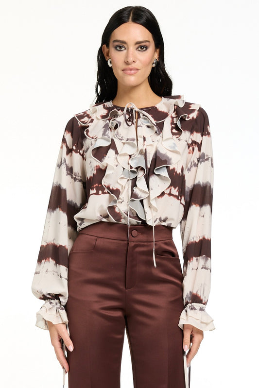 Tobi Exaggerated Ruffle Blouse