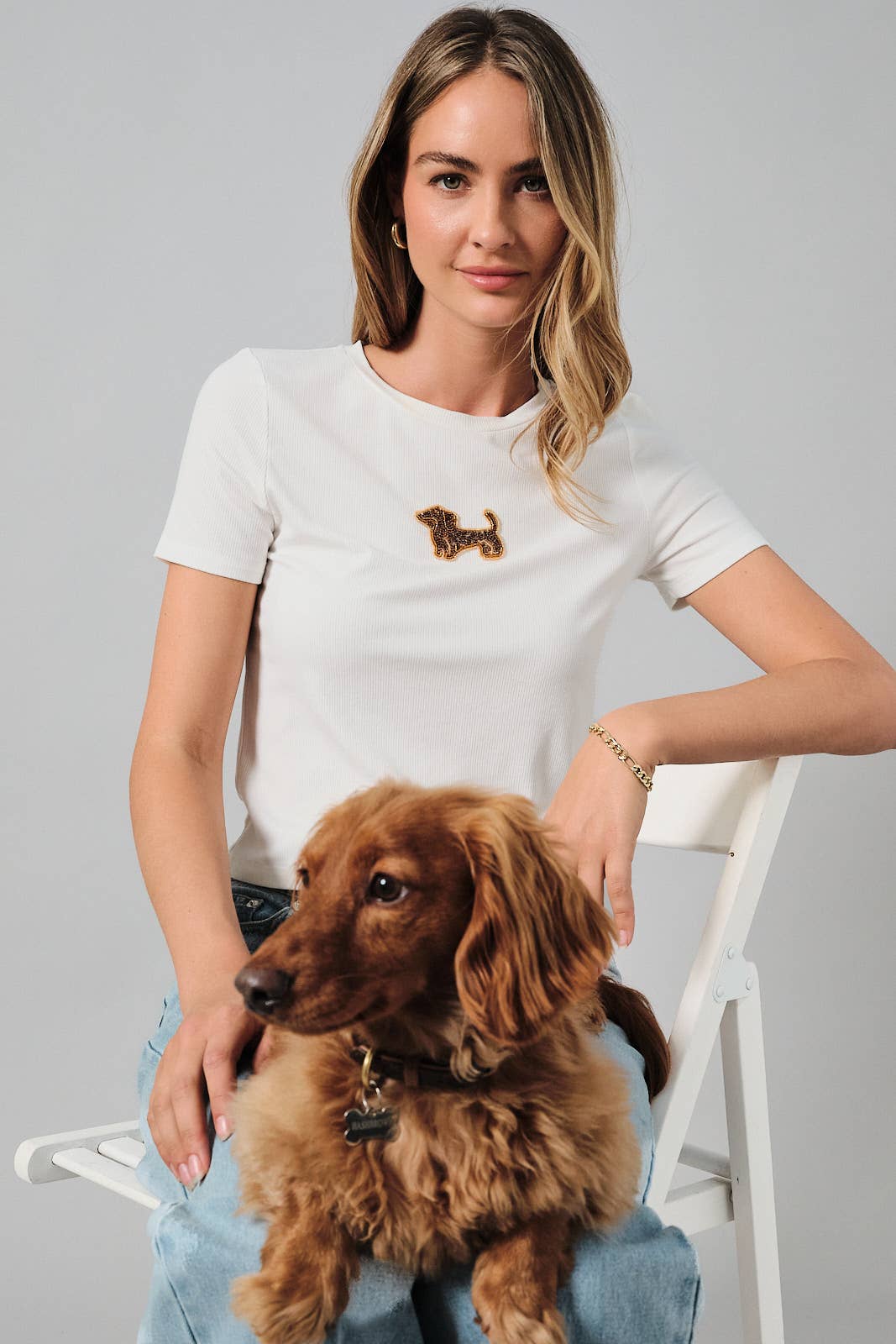 Beaded Dachshund Top - Sunday Edition