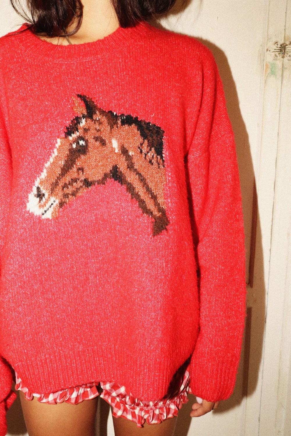 Red Equestrian Sweater
